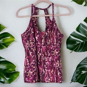Eddie Bauer Travex Aster Cami Berry Print Women's Medium Purple Workout Tank Top